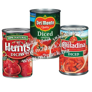 خط تعبئة معجون الطماطم في علب معدنية وتغطيتها مع لصق الليبل